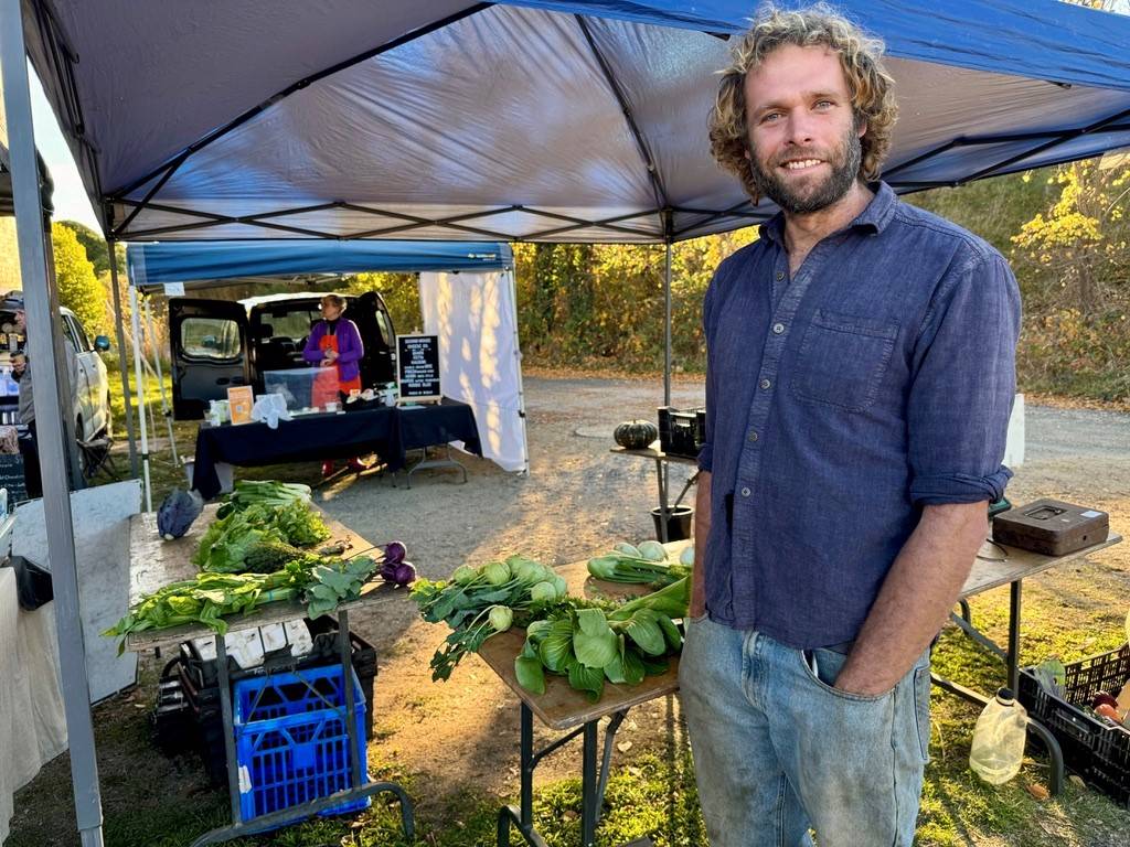 Aaron from Harvest Farms at the end of the day