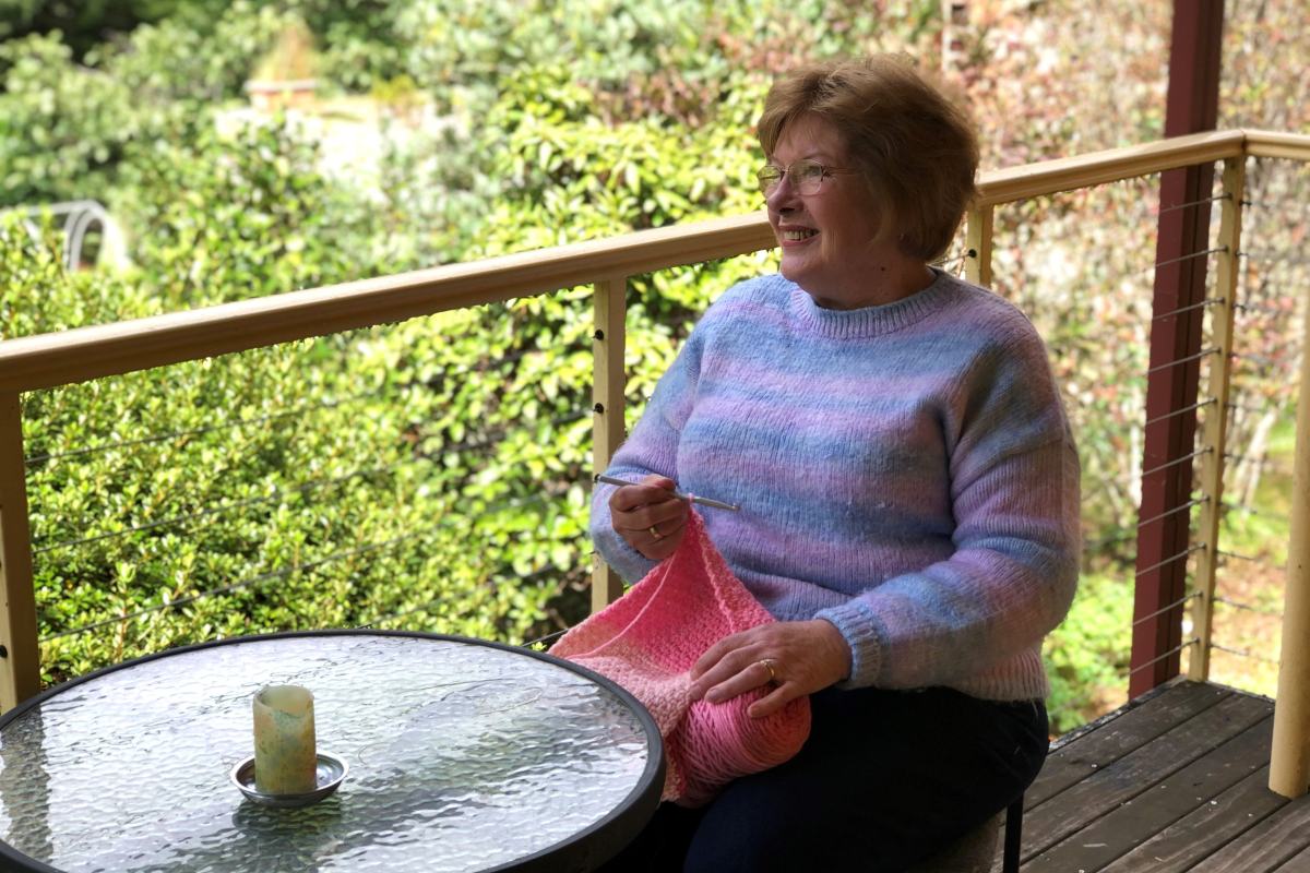 An older woman at home in the Blue Mountains